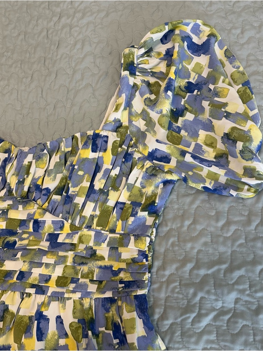 Abercrombie & Fitch Blue & Green Brushstroke Print Women’s Romper Size XL - Picture 2 of 5